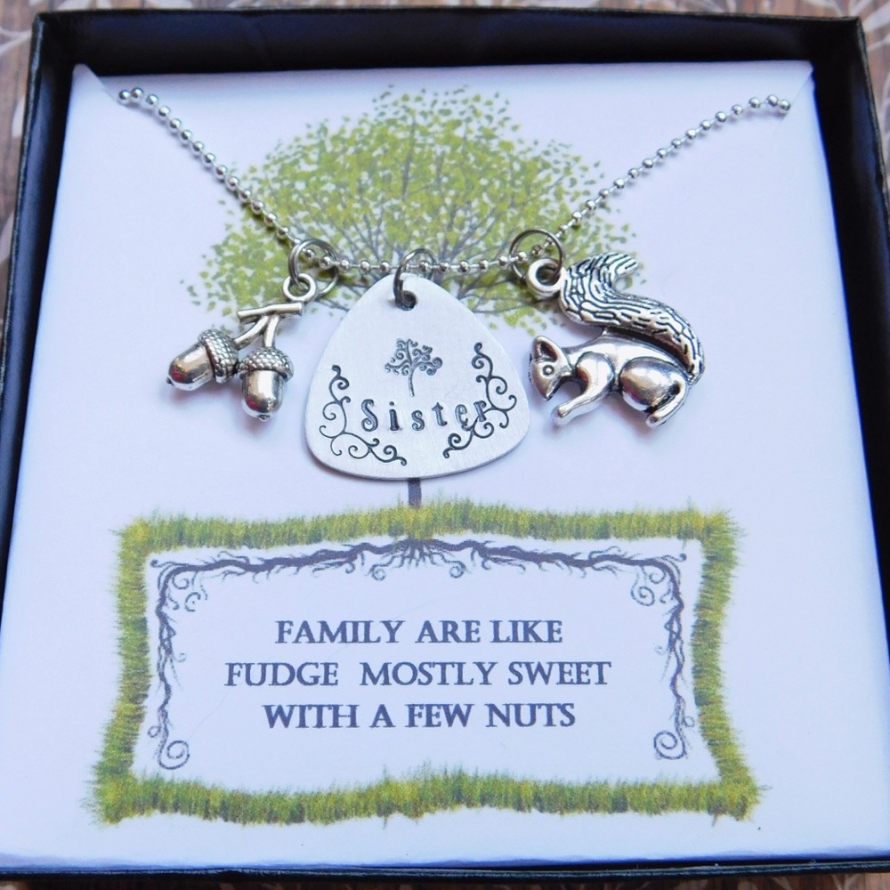 Funny Gift for Sister - Squirrel & Nut Charms